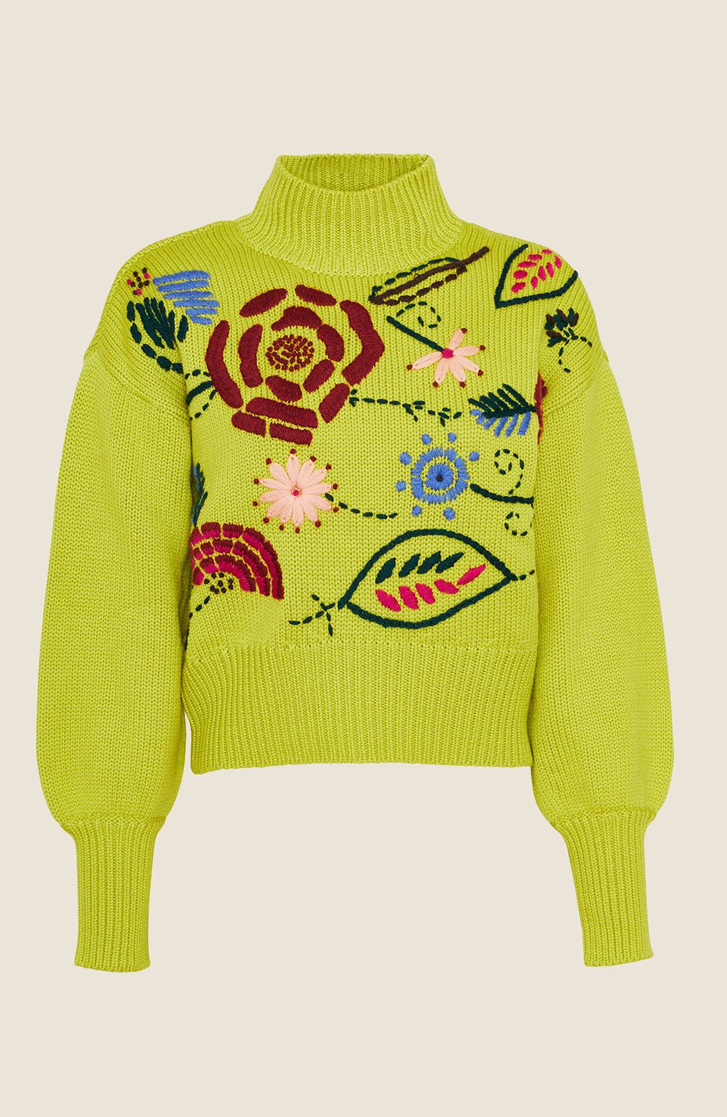 Lela Rose | Embroidered Full Sleeve Sweater